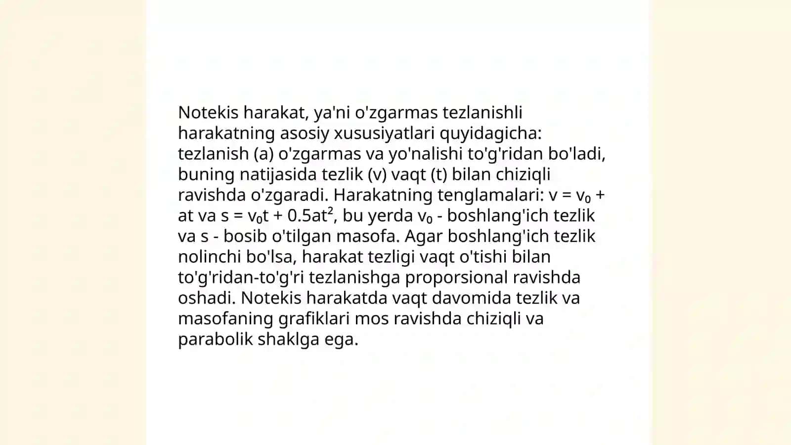 Togʻri chiziqli notekis harakat 4