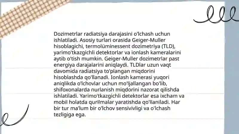 Radiatsiyani o’lchash 4