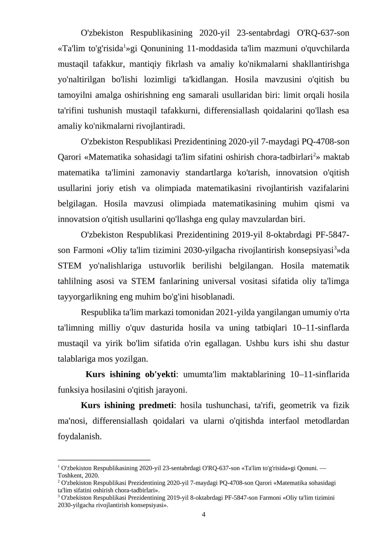 Funksiya hosilasi va uning kiritilishi. 4