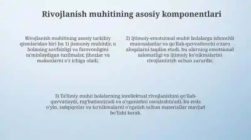 Rivojlantiruvchi muhit tashkil qilish 4
