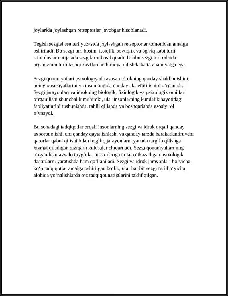 SEZGI QONUNIYATLARI 4