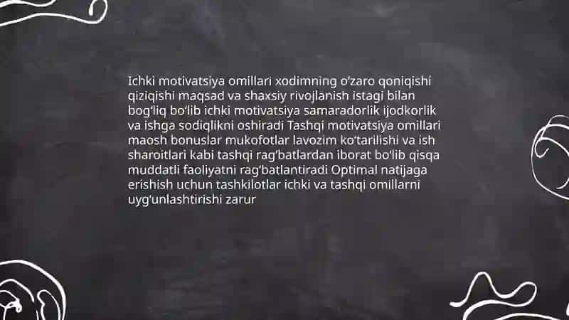Xodimlar mehnat motivatsiyasining asoslari 4