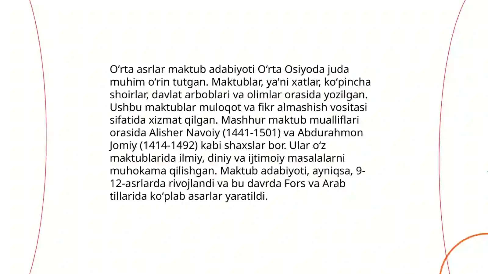 Maktub yozish madaniyatining o'ziga xos xususiyatlari 4