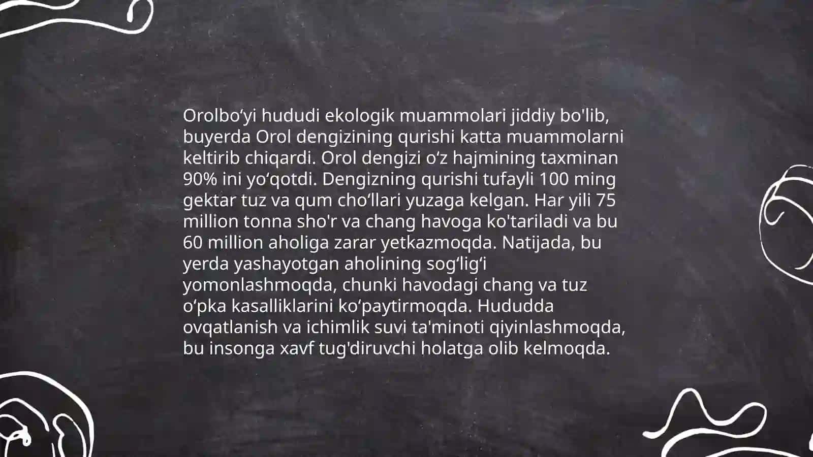 Orol dengizi mintaqasining ekologik holati 4