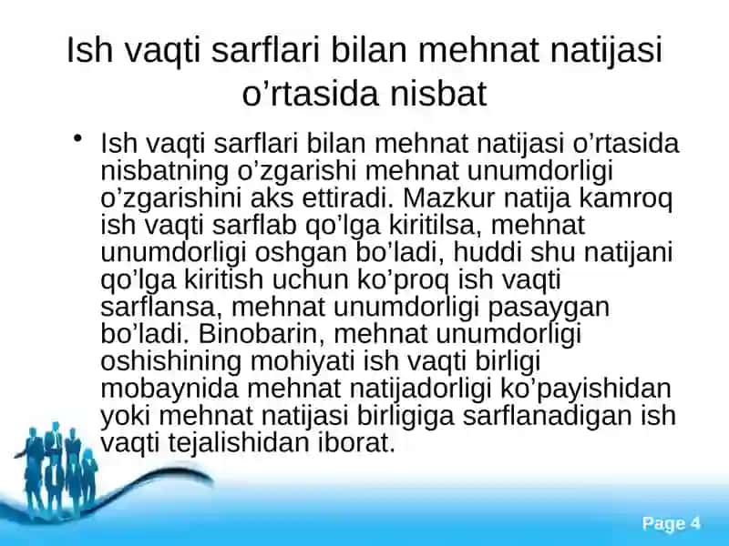 UNUMDORLIK, ISHLAB CHIQARISH VA BANDLIK 4
