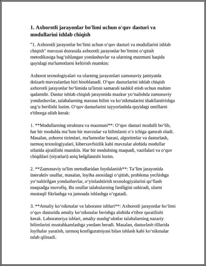 AXBAROTLI JARAYONLAR BŌLIMINI ŌQITISH METODIKASI 4