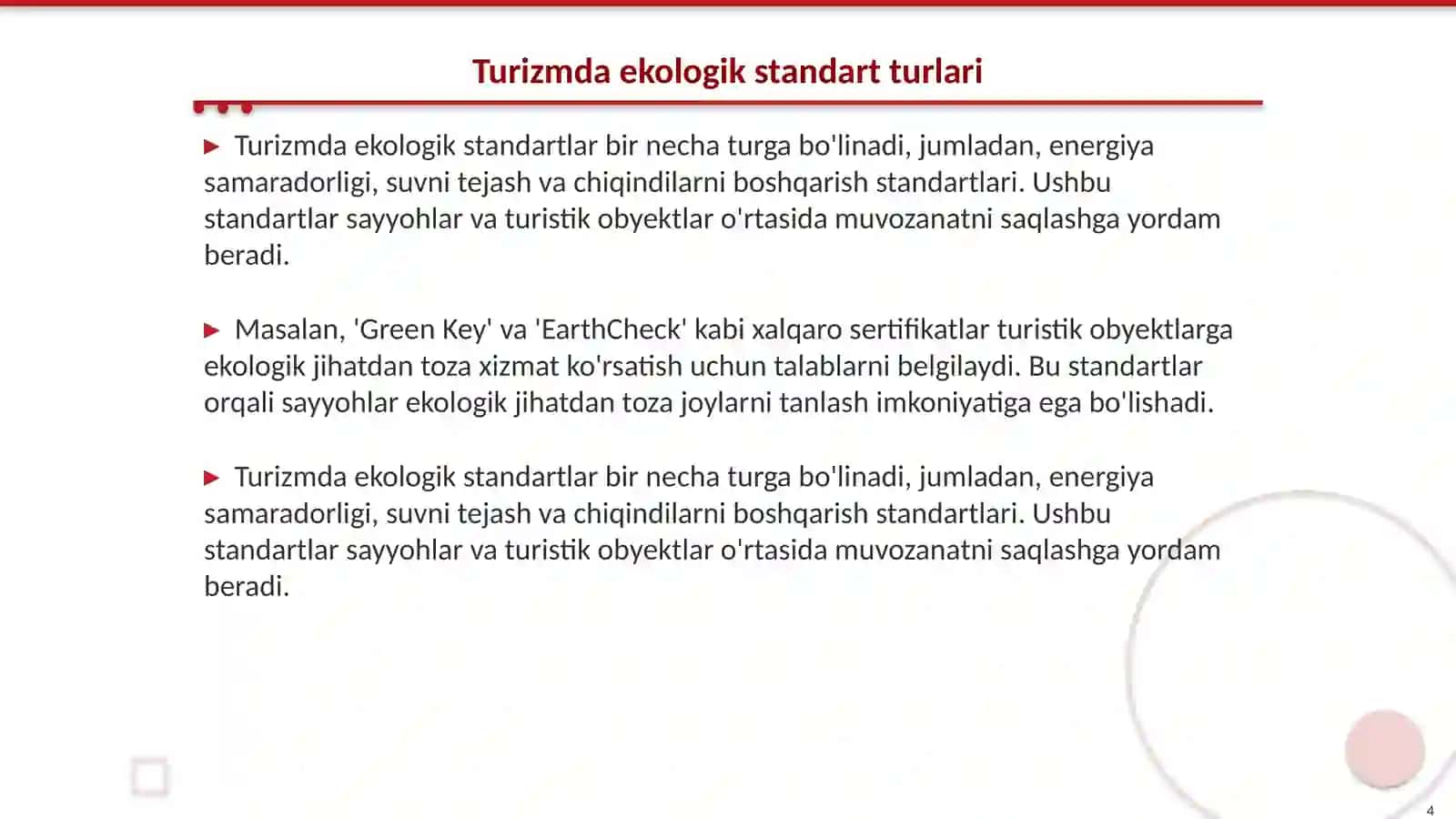 Turizmda ekologik standartlashtirish 4