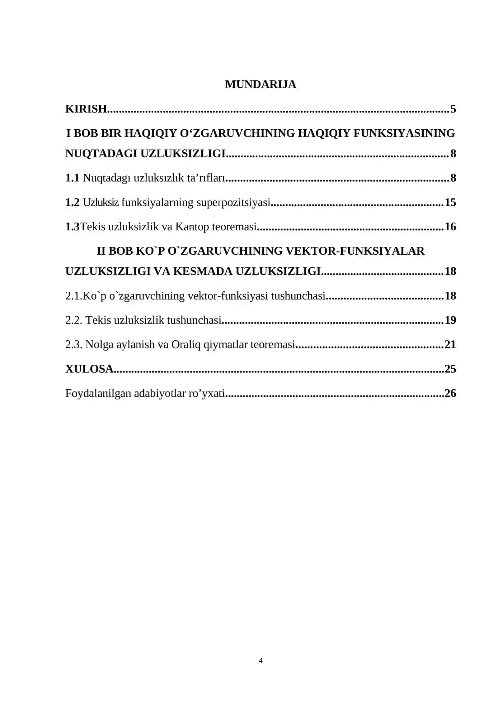 FUNKSIYANING UZLUKSIZLIGI KURS ISHI 4