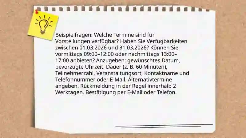 Termin für eine Vorstellungen 4