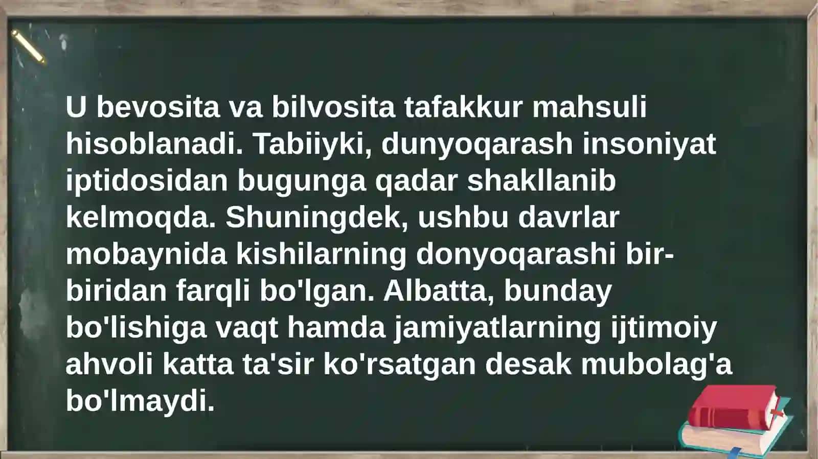 Falsafiy dunyo qarashning oʻz-oʻzini anglashdagi roli. 4