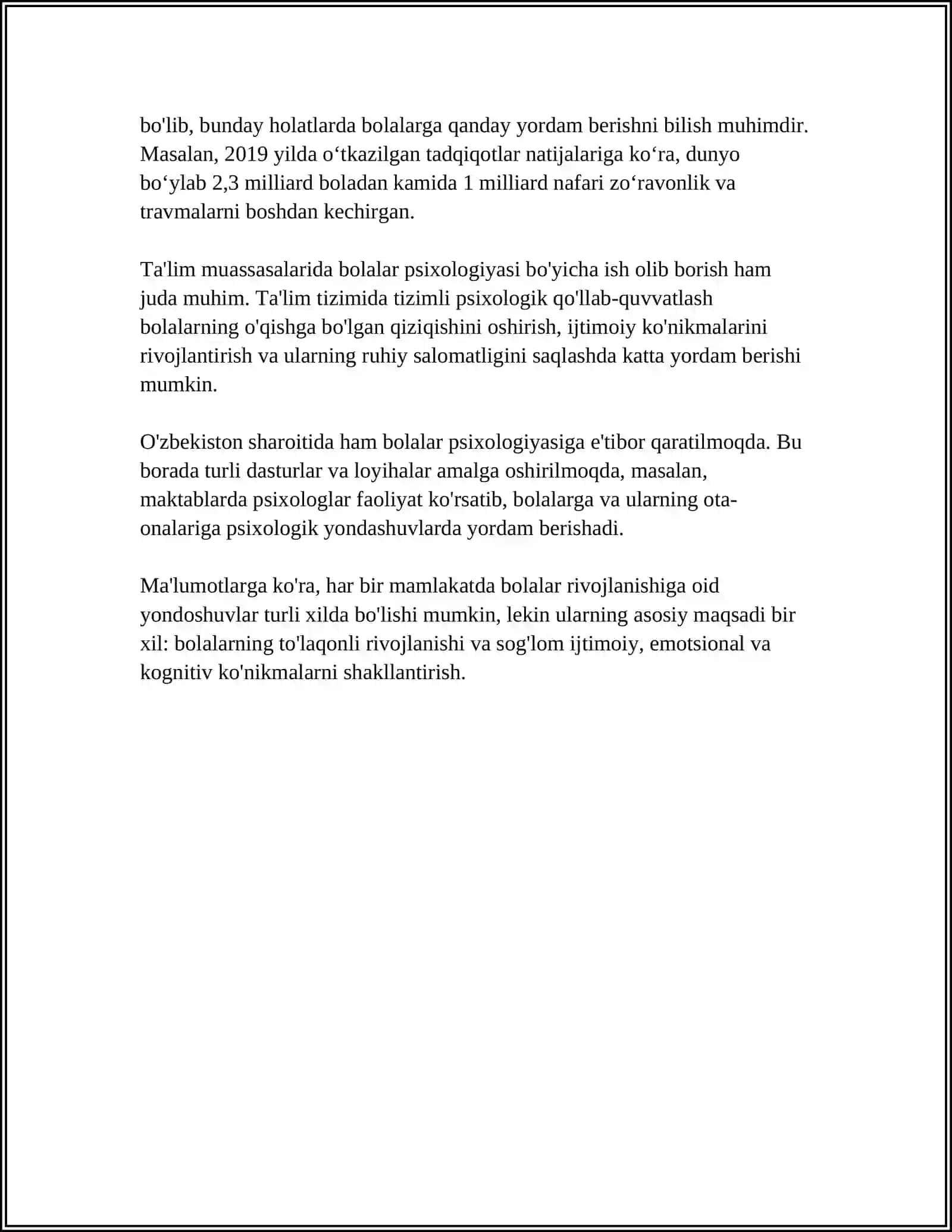 Bolalar psixologiyasi 4