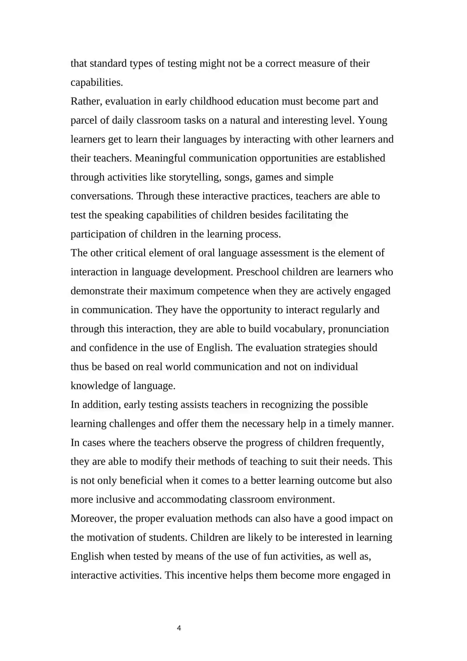 Methods of Assessing Oral Language Skills in Preschool Learners 4