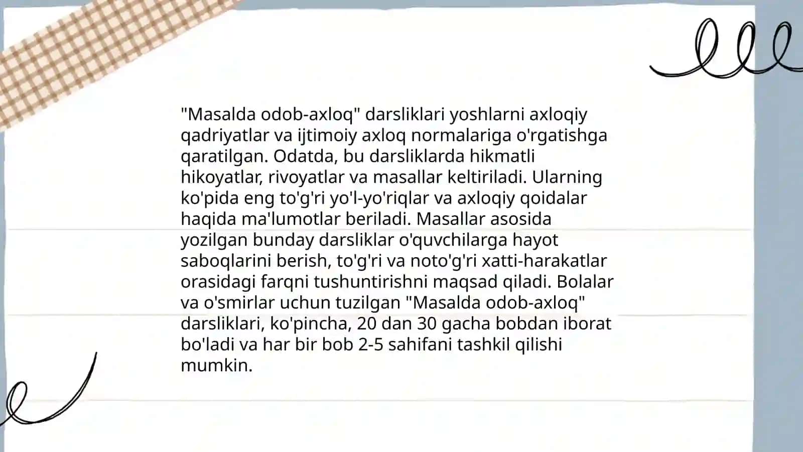 Masal janriga xos matn ustida ishlash 4