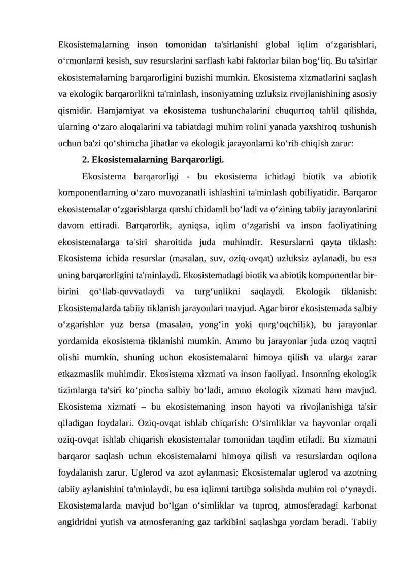 Hamjamiyat va ekosistema 4