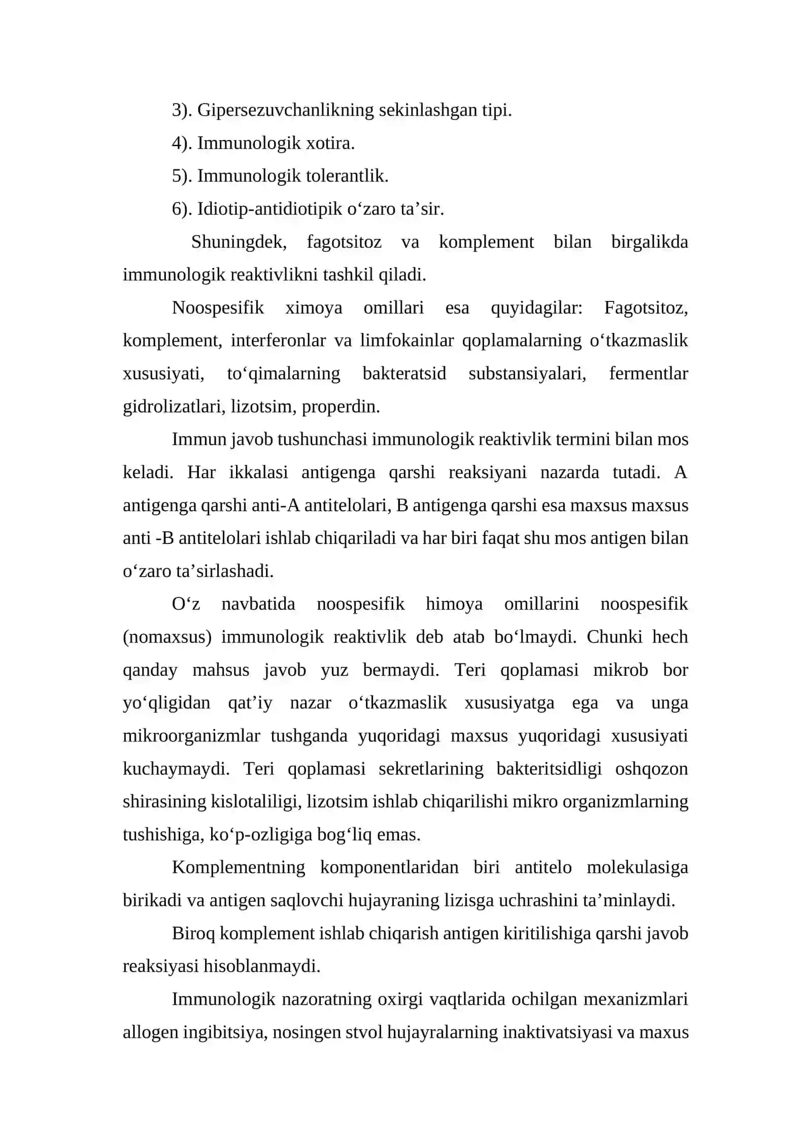 Immun tizim va immunologik reaktivlik 4