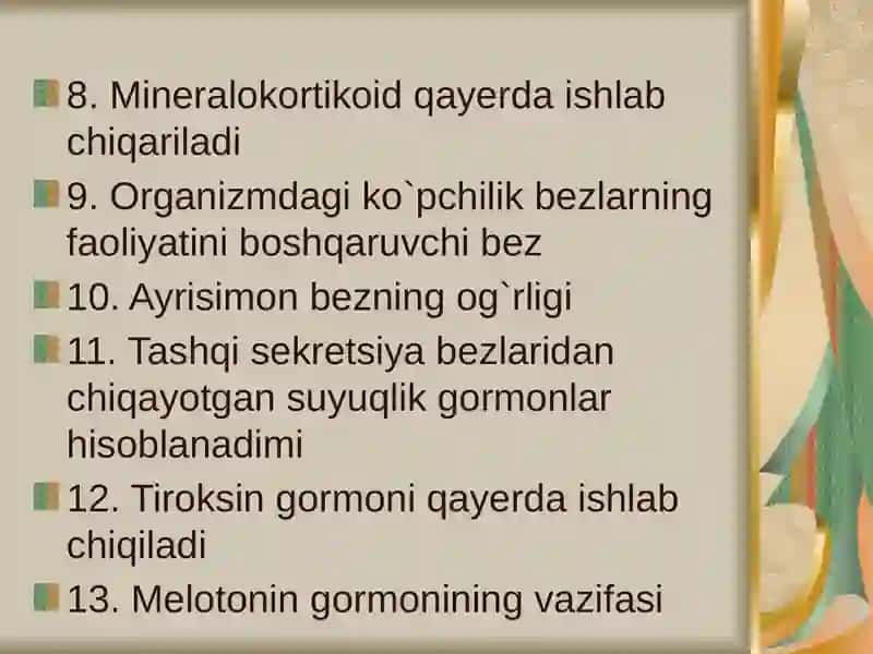 Odam organizmining endokrin sistemasi 4