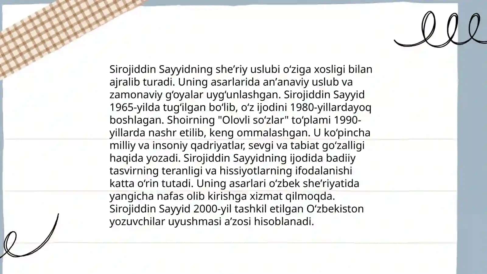 Sirojiddin Sayyid sheʼriyati 4
