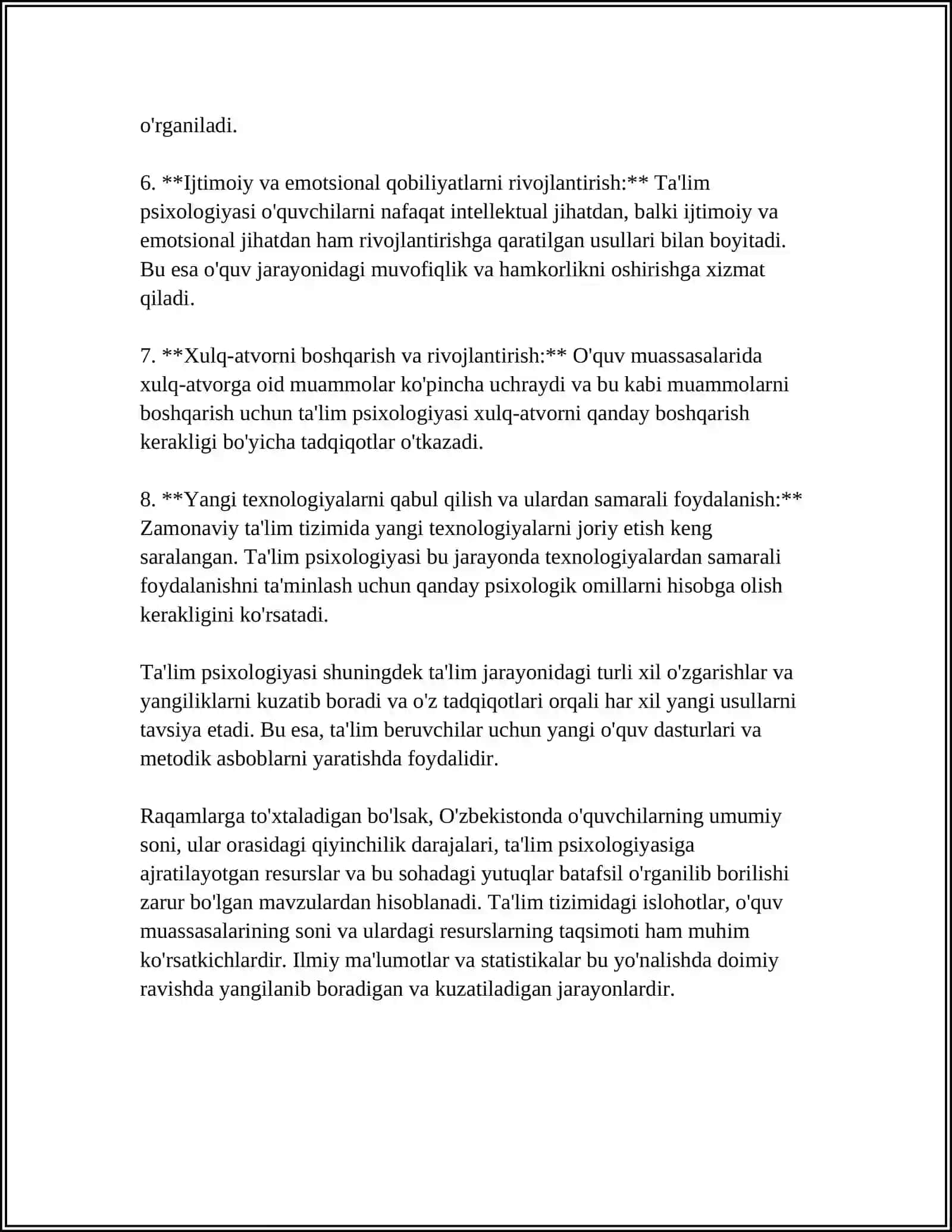 TALIM PSIXALOGIYASINING O'RGANISH ZARURATI 4