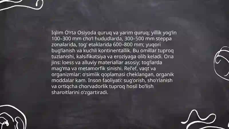 O'rta Osiyo tuproqlari 4