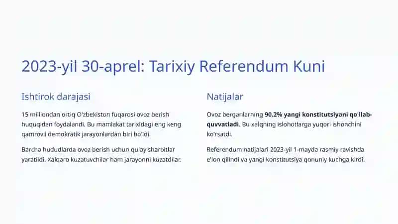 2023-yil Konstitutsiyaviy Islohotlar: Yangi O'zbekiston Konstitutsiyasi 4