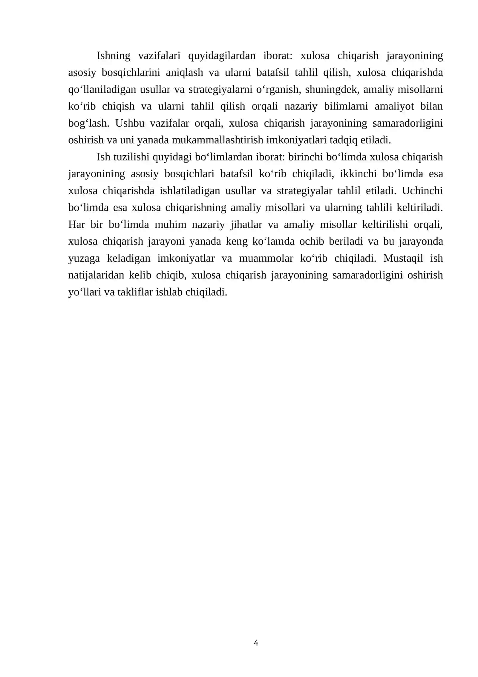 Xulosa chiqarishning umumiy tavsifi 4