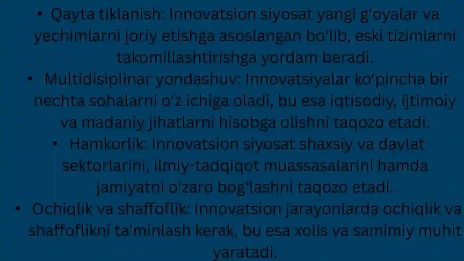 Innovatsion siyosatning xususiyatlari 4