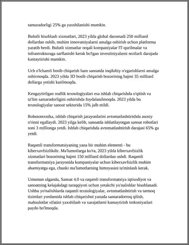 ZAMONAVIY ISHLAB CHIQARISH TEXNALOGIYALARI 4