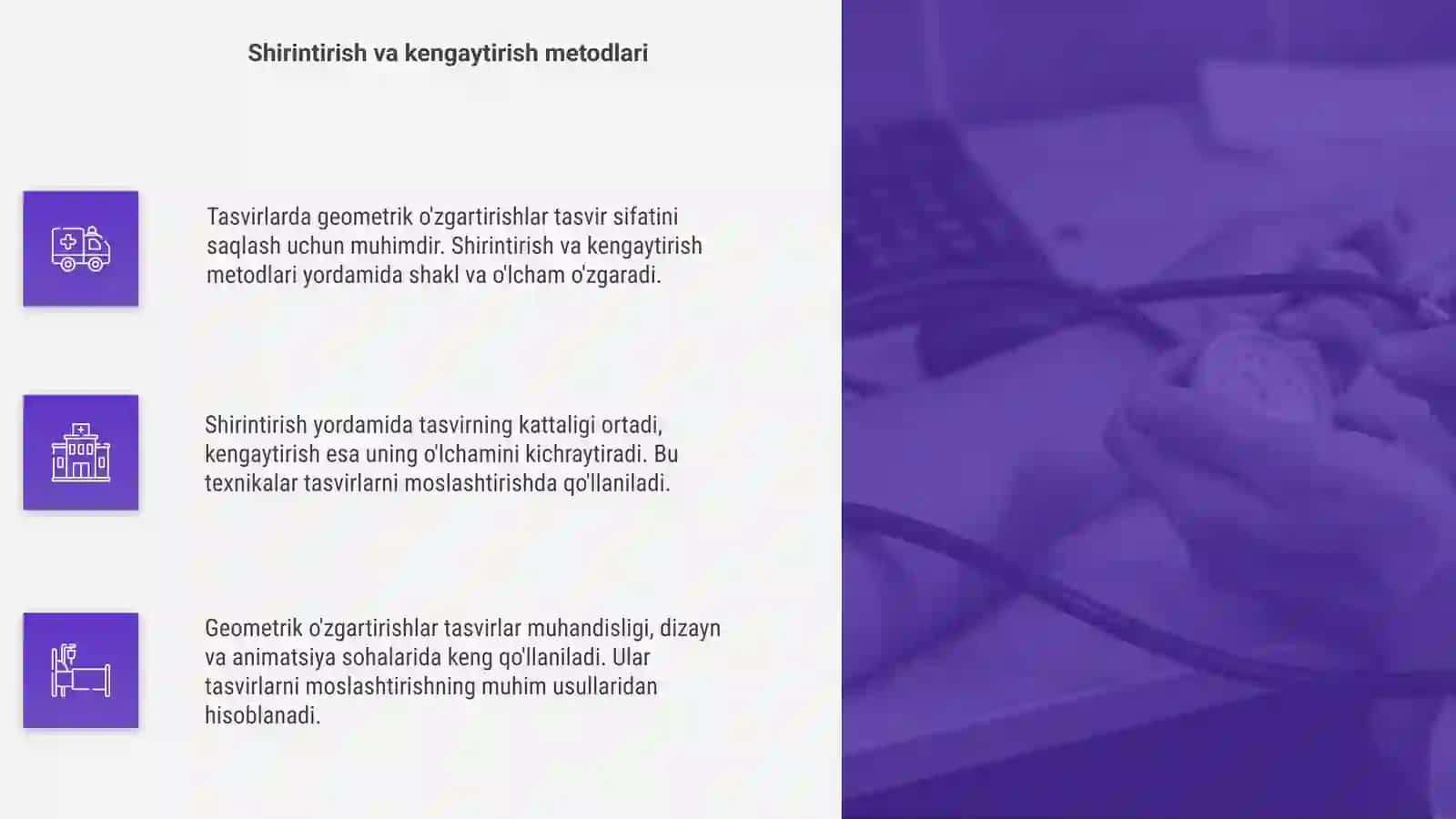 Tasvirlarda geometrik o'zgartirishni amalga oshirish 4