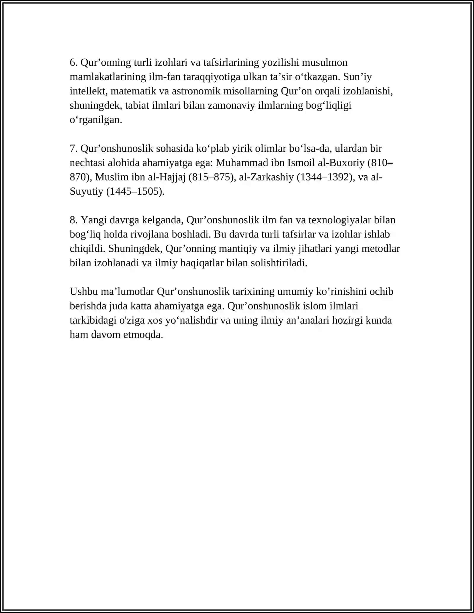 QURʼONSHUNOSLIKKA OID MANBA VA ADABIYOTLAR 4