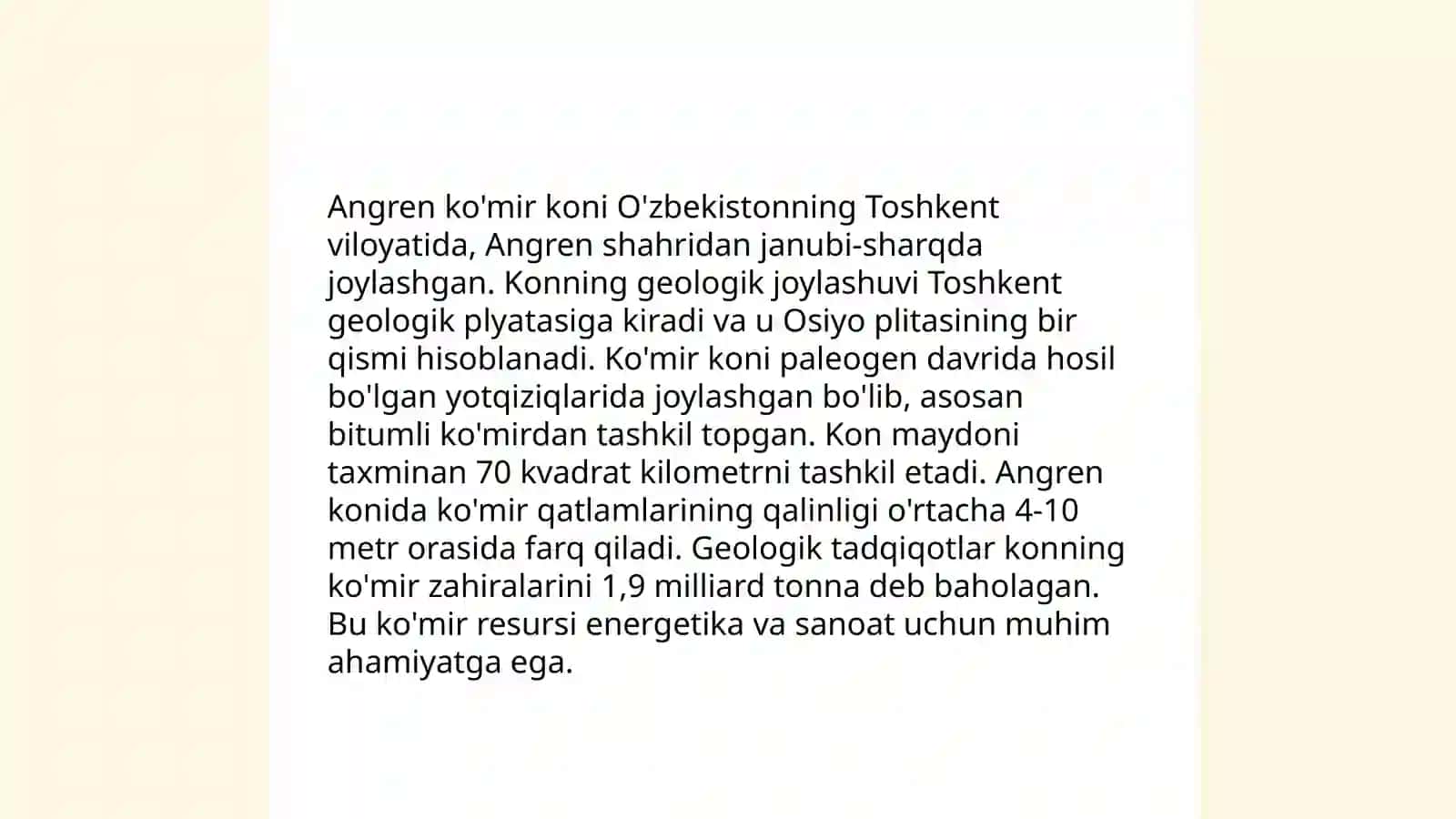 Angren ko'mir Koni haqida slayd 4