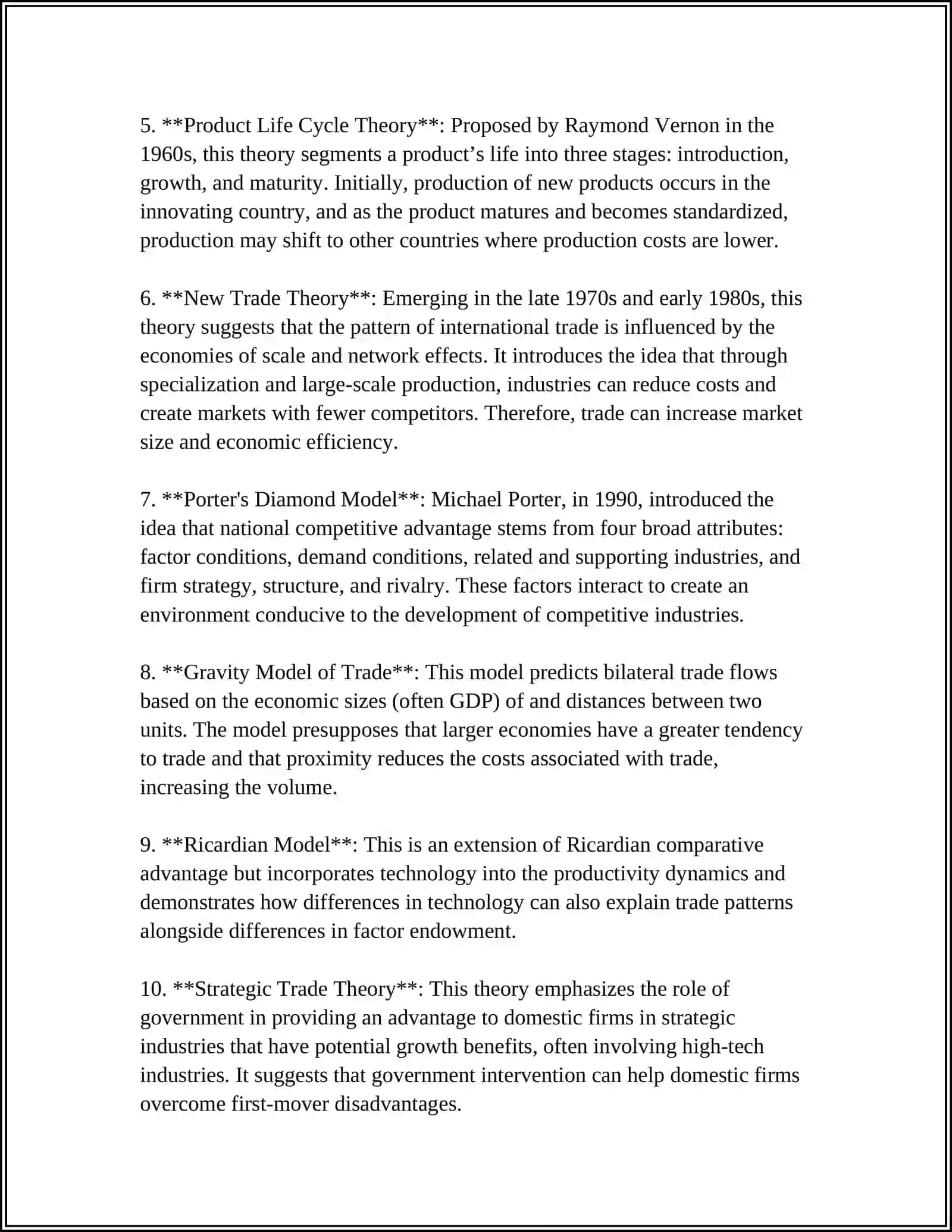 International Trade Theories 4