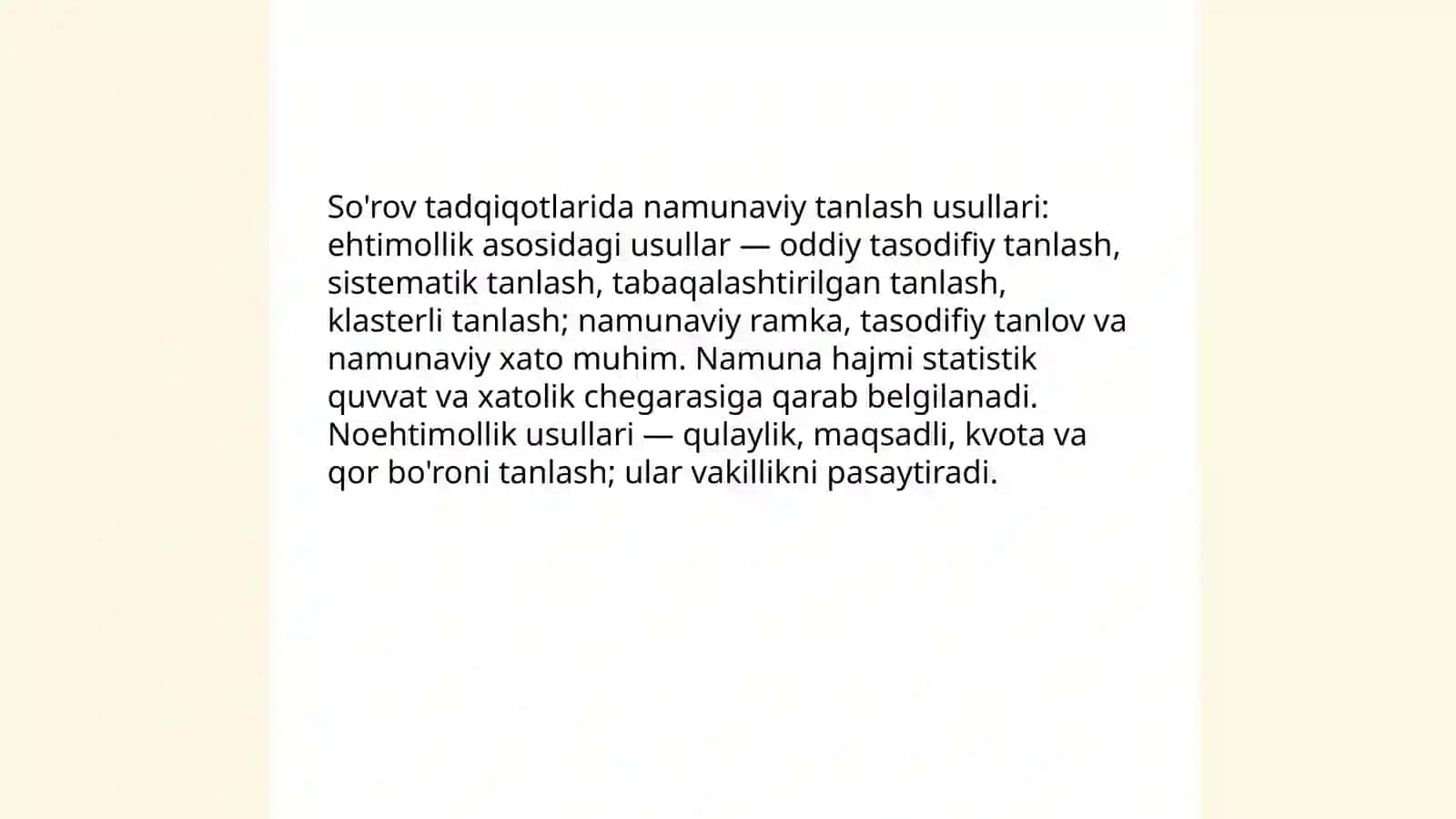So'rov metodi va o'tkazilgan tadqiqotlar 4