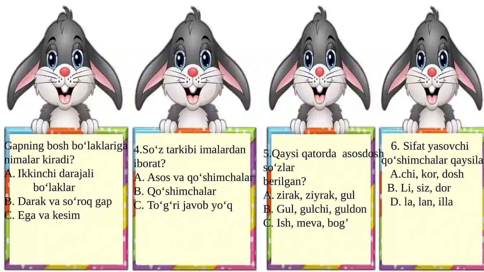 4 –sinf. Ona tili 52 – 54 –mashqlar 4