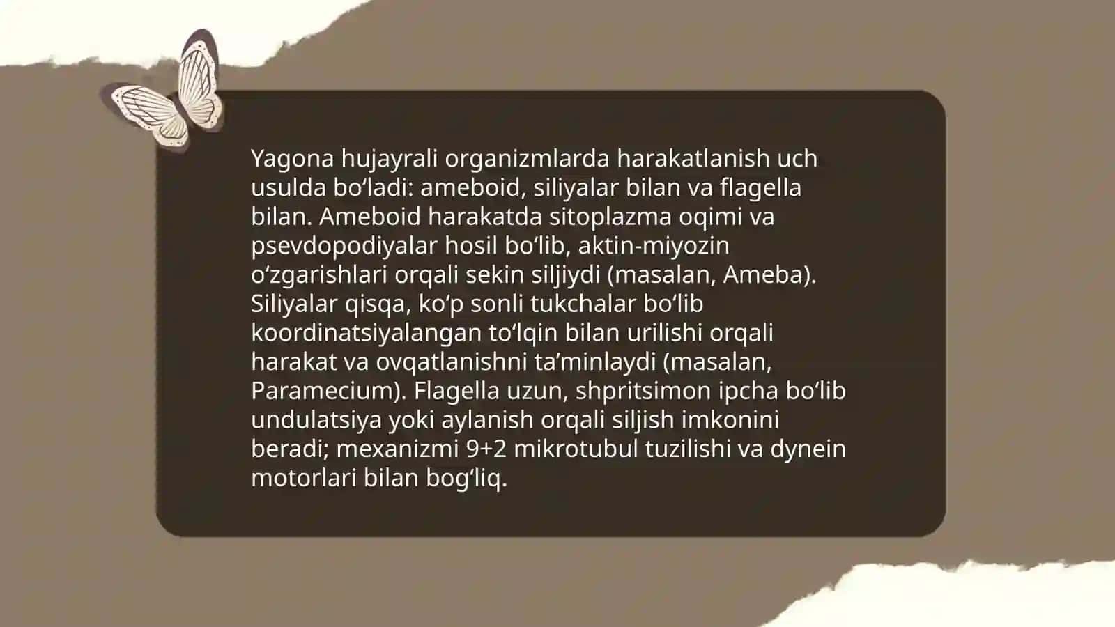 Tirik organizmlarning harakatlanishi 4