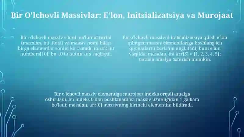 Massivlar va ularning turlari 4