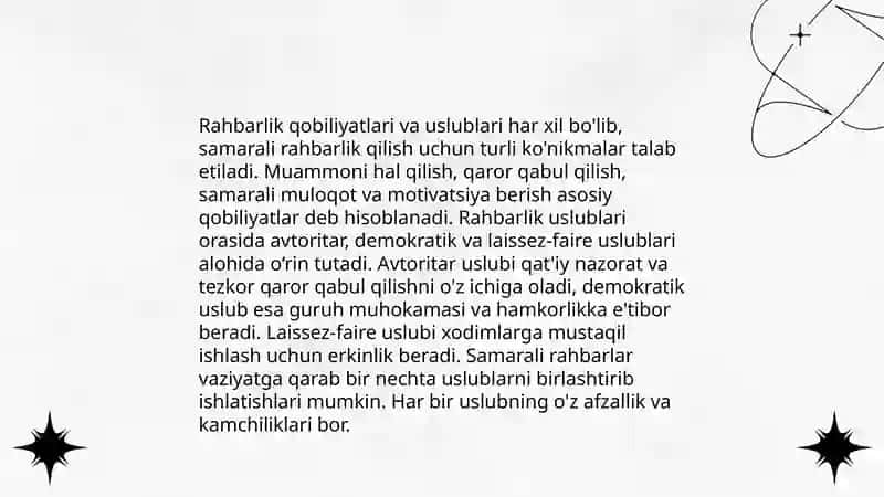 Tashkilotda boshqarish uslublari 4
