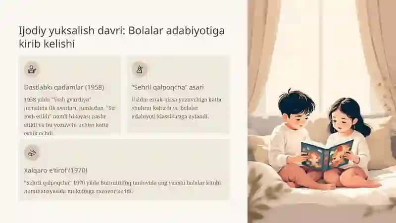 Xudoyberdi To‘xtaboyev O‘zbek bolalar adabiyotining yorqin yulduzi 4
