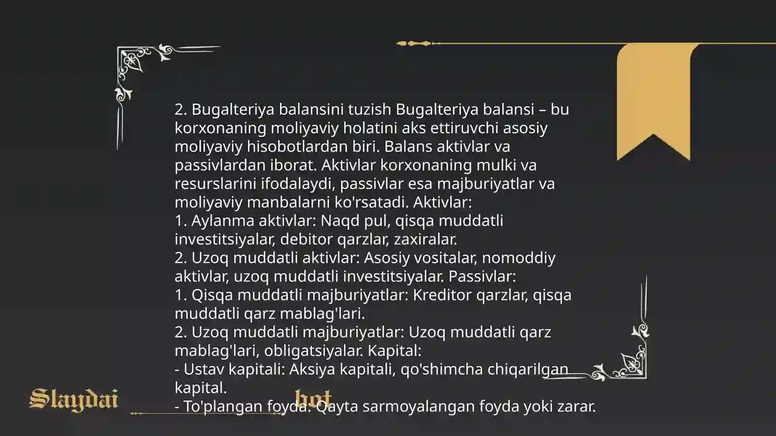 Bugalteriya hisobi xizmatini tashkil etish 4