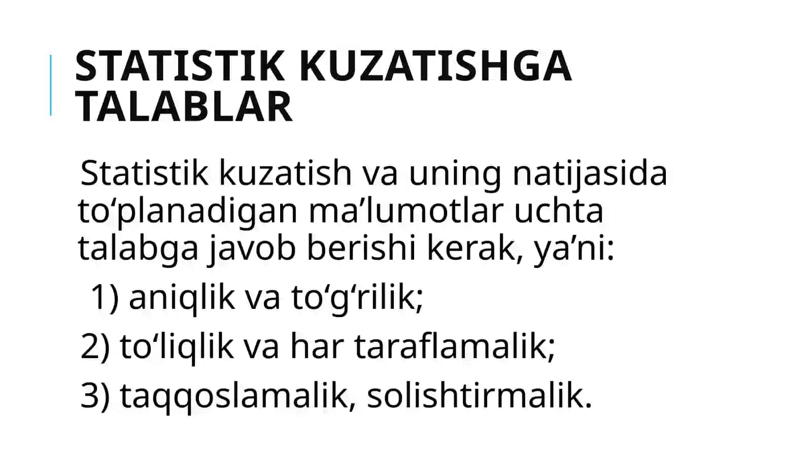 Statistik kuzatish uslubiyati 4