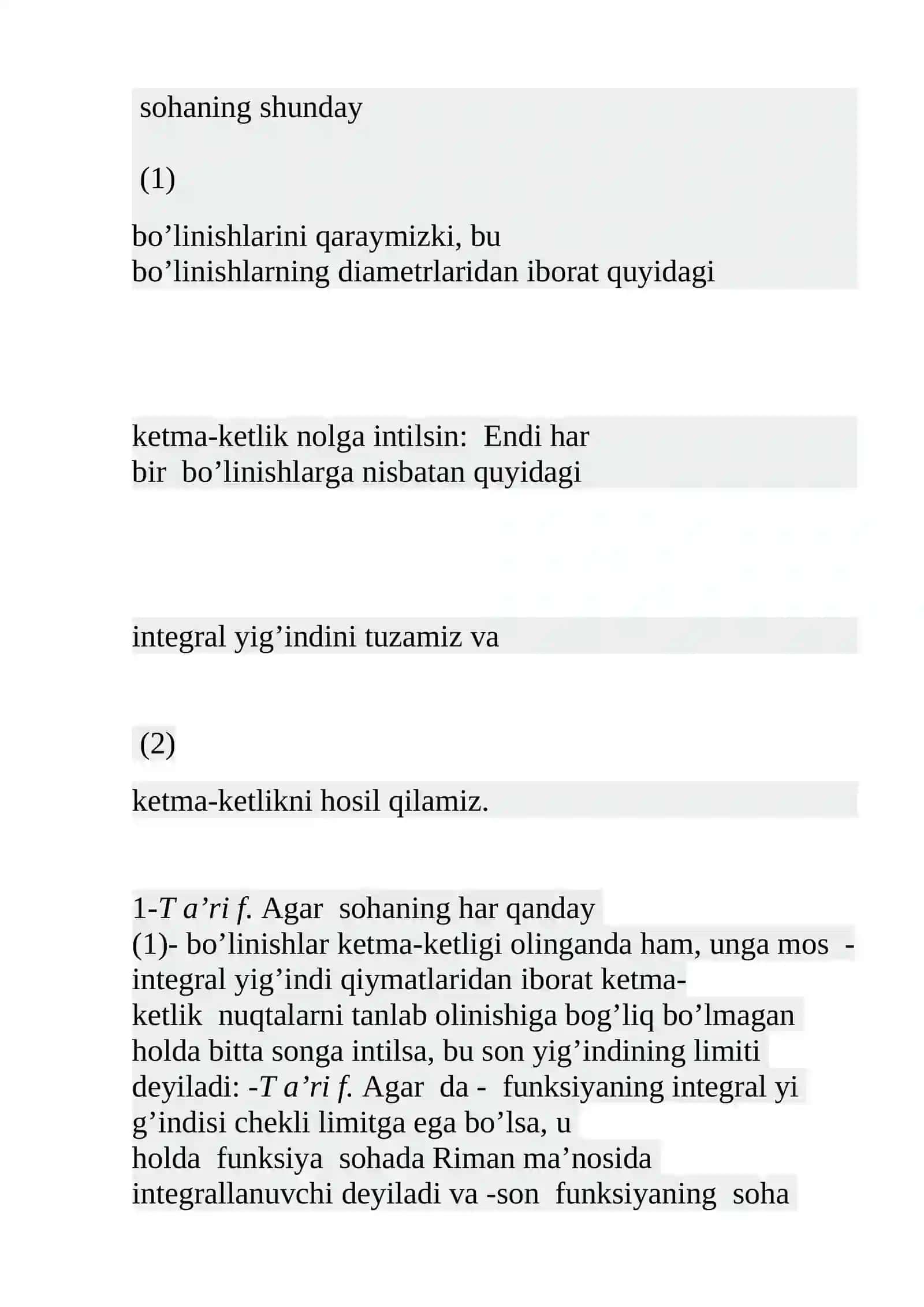 Matematika analizi: Uch karrali integralning xossalari 4