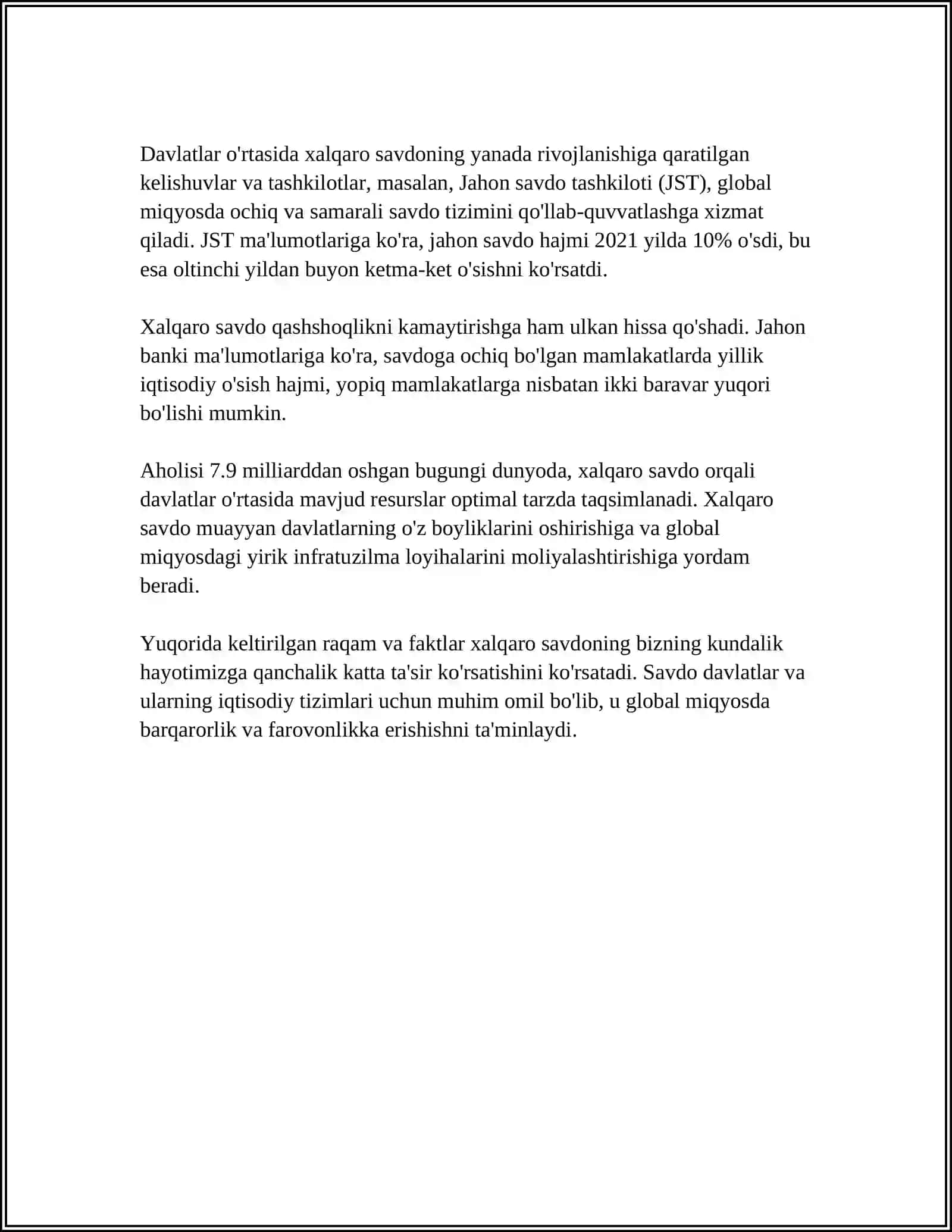 Xalqaro savdo tartibotlari 4