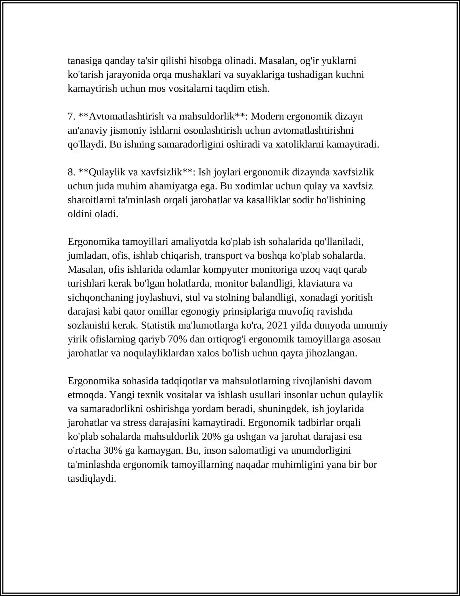 MEHNAT FAOLIYATI JARAYONIDA ERGONOMIKANING ROʻLI 4