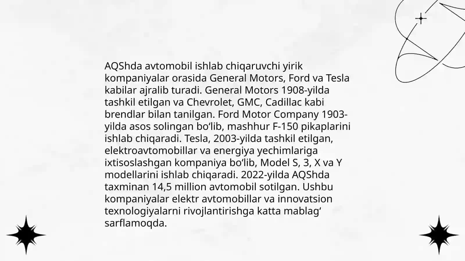 Amerika qoʻshma shtatlarining avtomobil sanoati 4