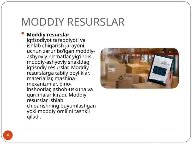 Transport iqtisodiyotida moddiy zaxiralar 4