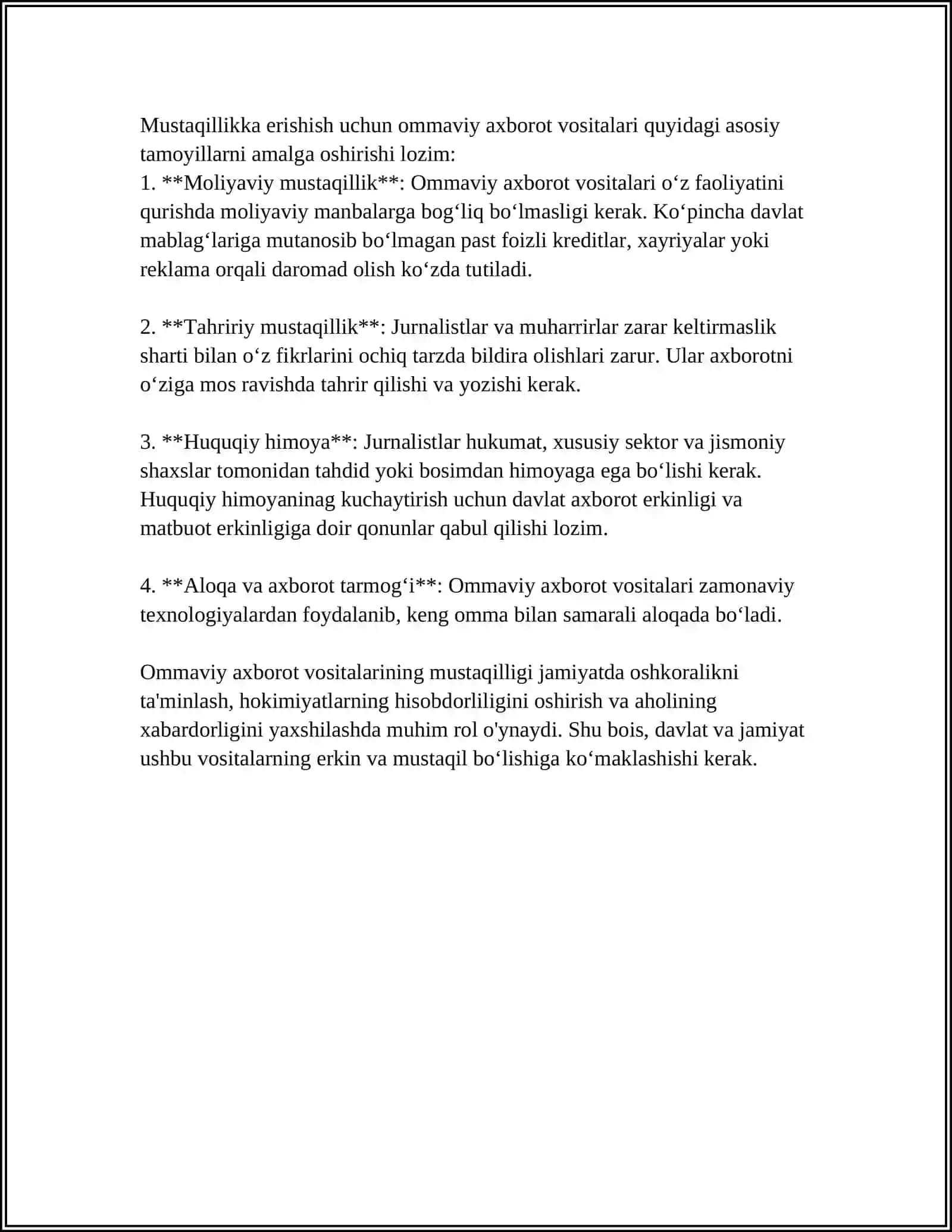 Ommaviy axborot vositalarining mustaqilligi 4
