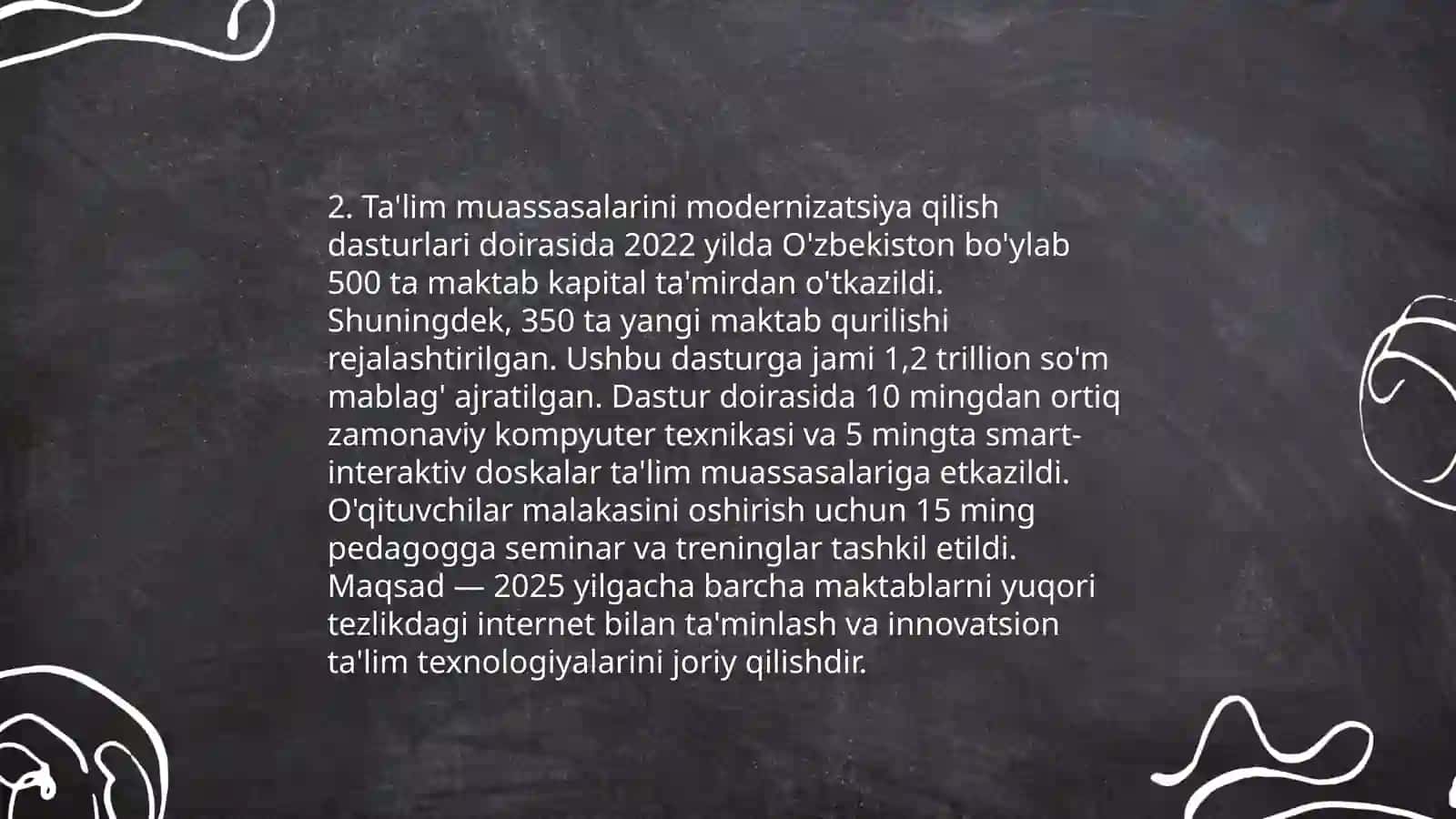 Oʻzbekiston respublikasida talim sohasida amalga oshirilgan islohatlar 4