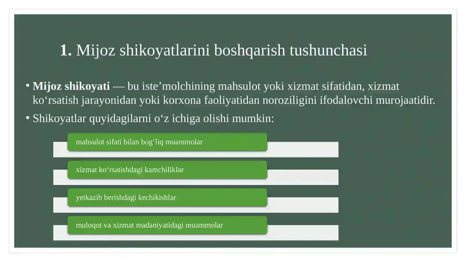 MIJOZ SHIKOYATLARINI BOSHQARISH BO'YICHA TIZIM ISHLAB CHIQISH 4