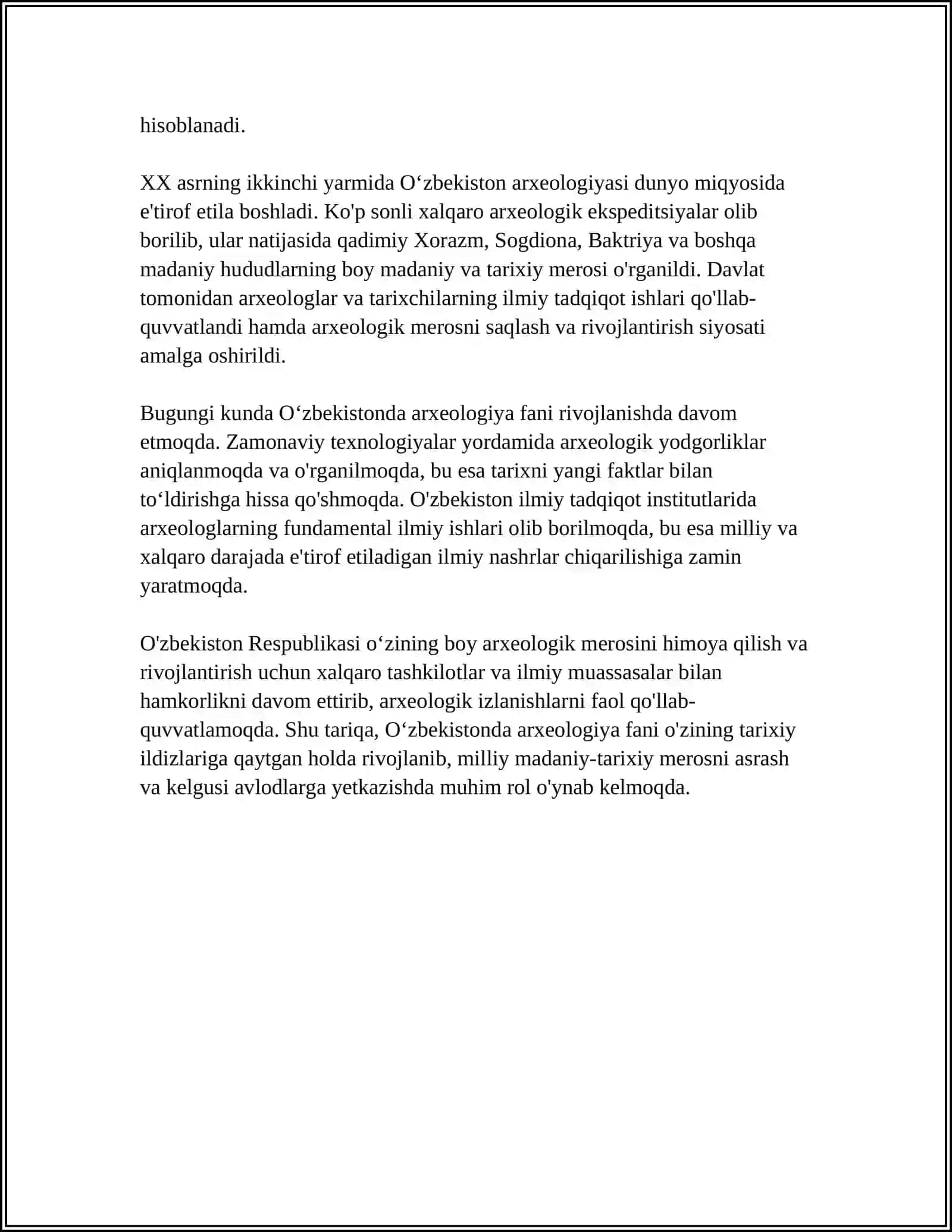 O'ZBEKISTONDA ARXEOLOGIYA FANINING RIVOJLANISHI 4