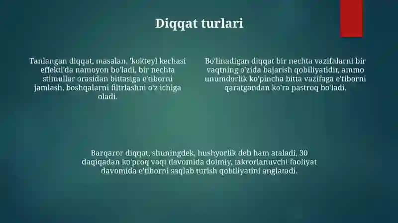 Diqqatning umumiy xususiyatlari 4