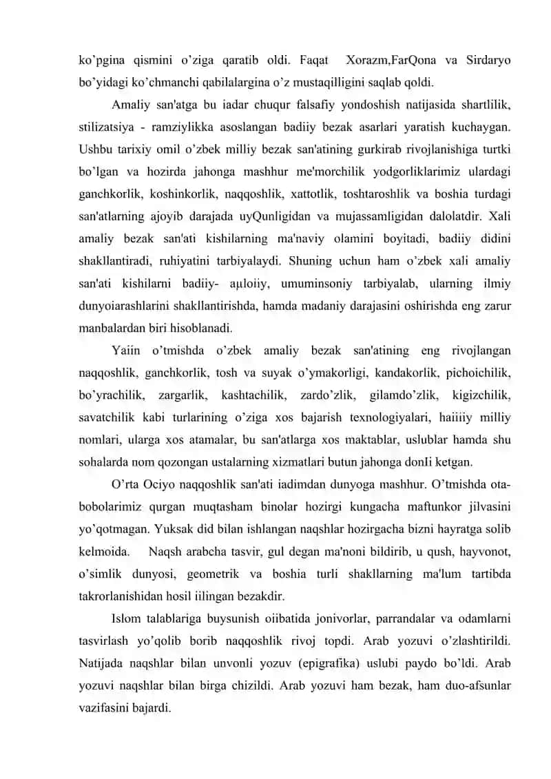 MUSTAQQILLIK YILLARIDA NAQQOSHLIK SAN'ATI 4